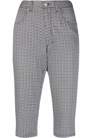 VERSACE 1990s Greca print cropped trousers