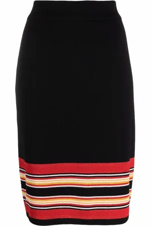 Saint Laurent 2000s striped detail straight-fit skirt