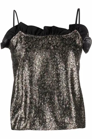 Saint Laurent 1990s brocade cami top