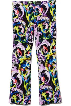 VERSACE Baroque-print flared leggings