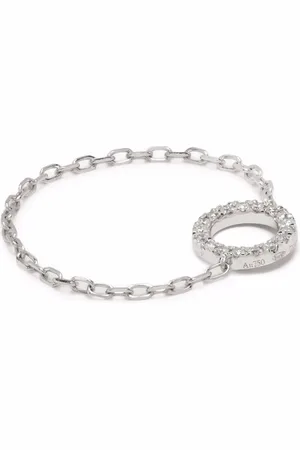 DJULA 18kt white gold circle chain diamond ring