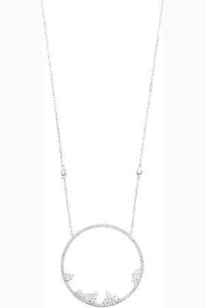 DJULA 18kt white gold circle point diamond necklace