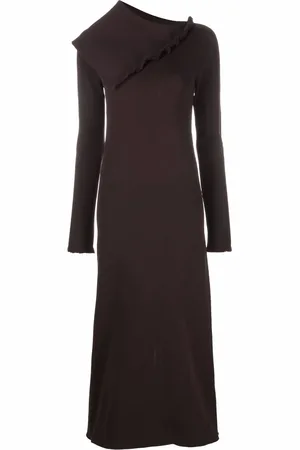 Jil Sander Asymmetric collar maxi dress
