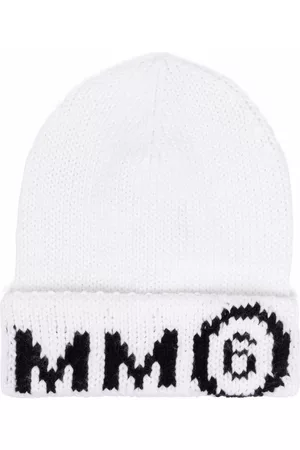 MM6 KIDS Logo intarsia knitted beanie