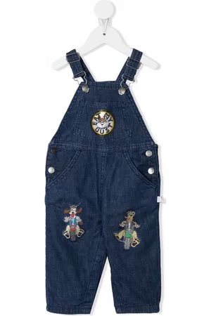Stella McCartney Girls Dungarees - Embroidered patch denim dungarees