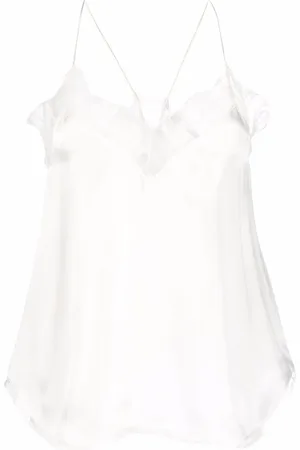 IRO Lace-embellished silk top