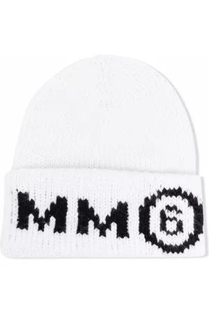 MM6 KIDS Boys Beanies - Intarsia logo-knit beanie