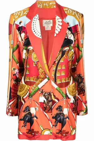 Hermès 1990 printed single-breasted blazer
