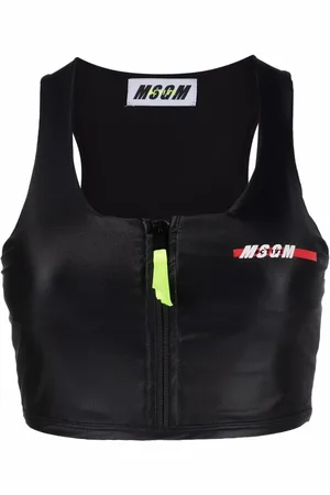 Msgm Chest logo-print sports bra