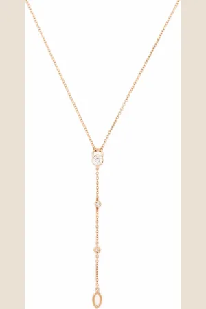 COURBET 18kt recycled rose gold CO laboratory-grown diamond tie necklace