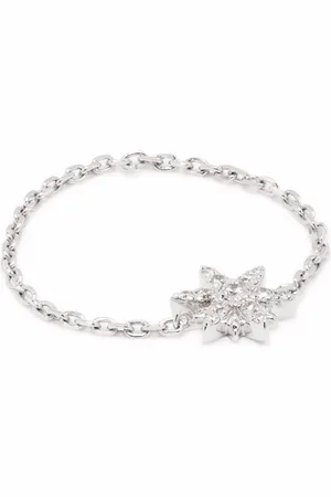 DJULA 18kt white gold Sun diamond chain ring
