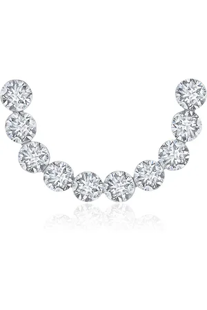 Maria Tash 18kt white Invisible set diamond curve earring