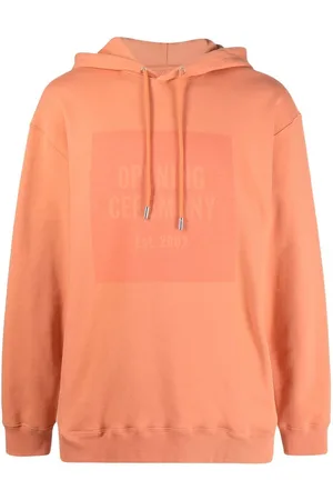 Orange oversized hoodie top mens