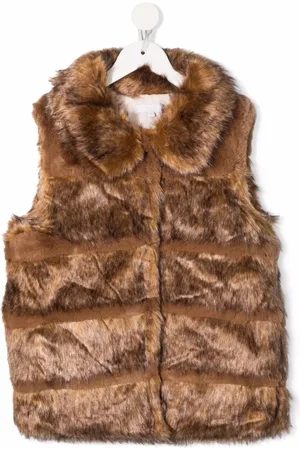 Chloé Faux-fur sleeveless panelled jacket