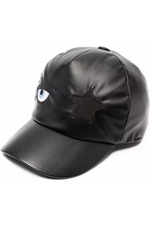Chiara Ferragni Girls Caps - Eye-patch faux leather baseball cap