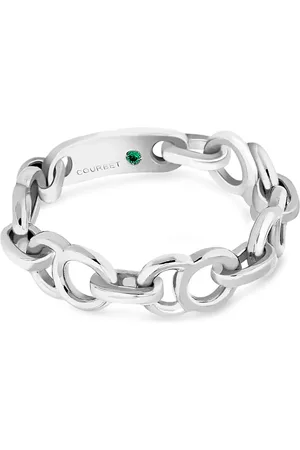 COURBET 18kt recycled white gold Celeste chain ring