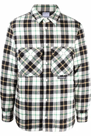 MARCELO BURLON Logo-patch plaid shirt
