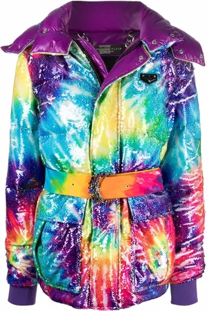 Philipp Plein Tie-dye print padded coat