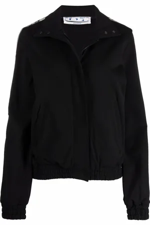 OFF-WHITE Logo-striped high neck jacket