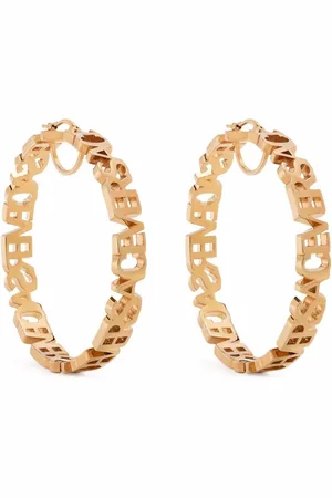 VERSACE Logo-lettering hoop earrings