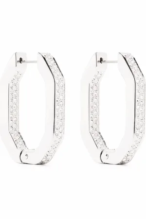 Swarovski Dextera octagonal pav?? hoop earrings