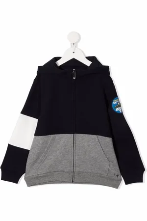 Il gufo Panelled zip-up hoodie