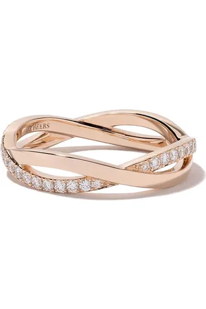 De Beers 18kt rose gold Infinity half pave diamond band