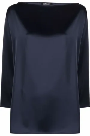 GIANLUCA CAPANNOLO Boat-neck satin blouse