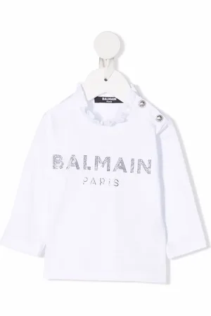 Balmain Embellished-logo long-sleeved T-shirt