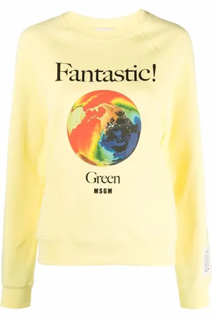 Msgm Fantastic logo-print crew neck sweatshirt