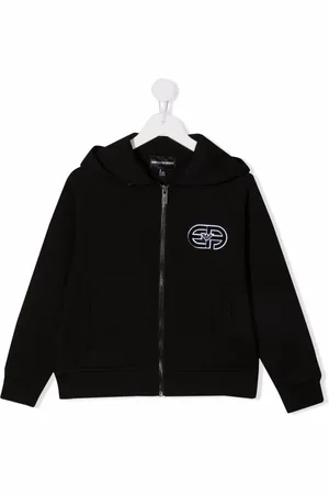 Emporio Armani Logo patch zip-up hoodie