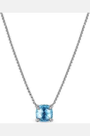 David Yurman Sterling silver Petite Chatelaine topaz and diamond necklace