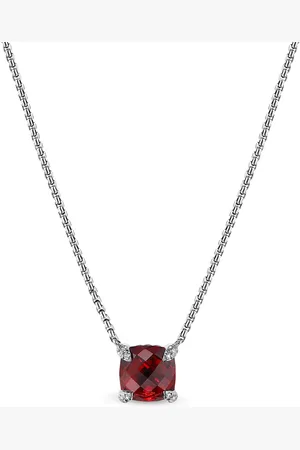 David Yurman Sterling silver Petite Chatelaine rhodolite garnet and diamond necklace