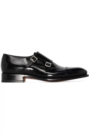 santoni Carter leather monk shoes