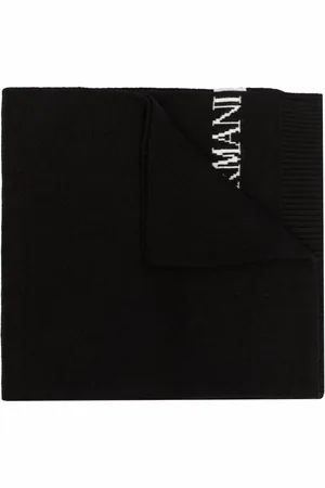 Emporio Armani Intarsia-knit logo scarf