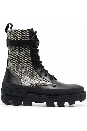 Moncler Tweed-panelled mid-calf boots
