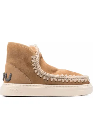 Mou Crochet stitch-trim sneaker boots