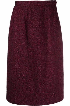 Saint Laurent 1980s straight-cut knee-length skirt