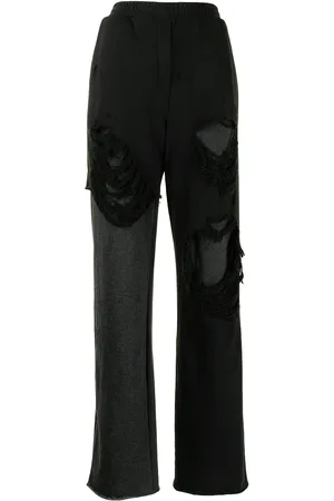 GOEN.J Distressed layered wide leg trousers