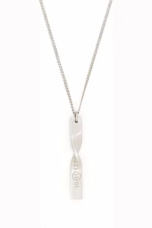 Maison Margiela Engraved-numbers twisted charm necklace