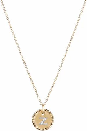 David Yurman 18kt yellow Z Initial Charm diamond necklace