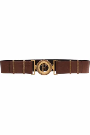 Gianfranco Ferré 1990s cut-out logo buckle leather belt
