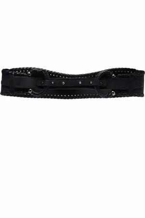 Gianfranco Ferré 1990s double-buckled curved leather belt