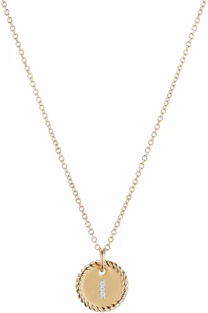 David Yurman 18kt yellow Initial I pendant necklace