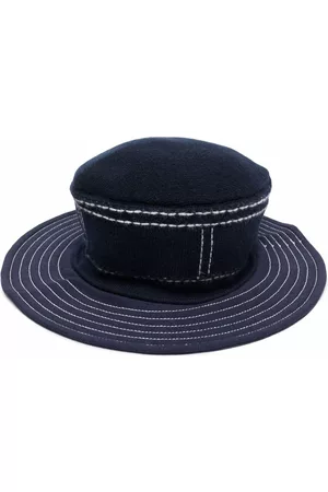 Barrie Stitch-detail wide-brim hat