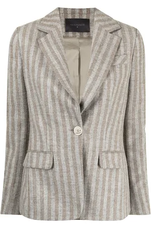 LORENA ANTONIAZZI Alpaca-blend striped blazer