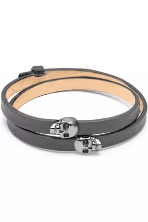 NORTHSKULL Men Bracelets & Bangles - Atticus skull double wrap bracelet