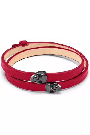 NORTHSKULL Men Bracelets & Bangles - Atticus skull double wrap bracelet