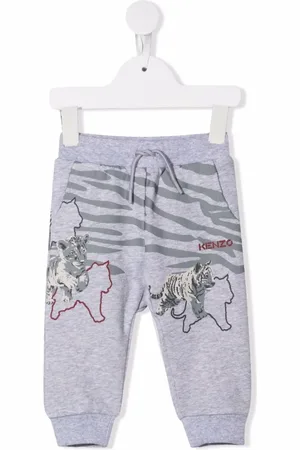 Kenzo Tiger stripe animal-print trackpants