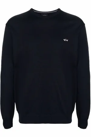 Paul & Shark Embroidered logo virgin wool sweater